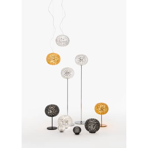Mini Planet LED Wireless rechargeable lamp plastic material yellow / LED - Ø 16 x H 14 cm / Dimmer - Kartell - Transparent yellow - PMMA