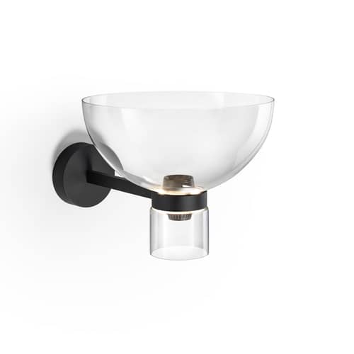 Applique Nocturne - Bowl verre / LED - Flos - Noir - Aluminium, Verre borosilicate soufflé