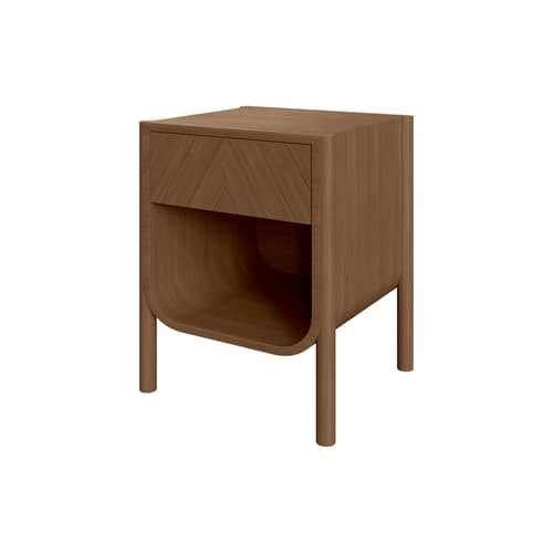 Marius Bedside table wood brown / Drawer - Hartô - Brown-tinted oak - MDF veneer tinted oak, Tinted oak wood