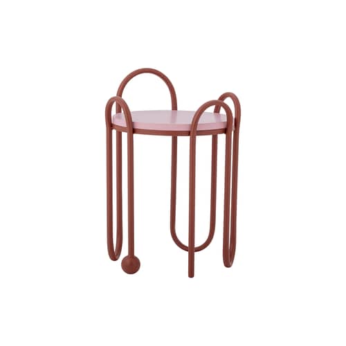 Beistelltisch Whimsica metall rot / Ø 30,5 x H 46 cm - Bloomingville - Warmrot & Rosa - lackierte Holzfaserplatte, lackiertes Metall