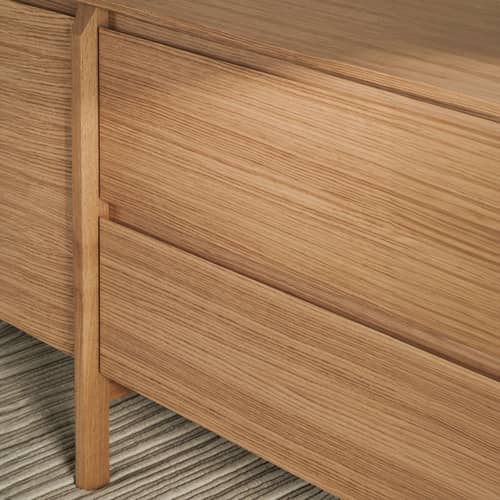 Buffet Daia bois naturel / L 180 cm - 2 tiroirs - Bolia - 2 tiroirs / Chêne huilé - Chêne massif, Placage chêne