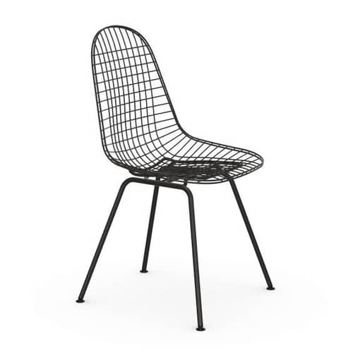 Chaise Wire Chair DKX métal noir / By Charles & Ray Eames, 1951 - Vitra - Noir - Acier laqué époxy