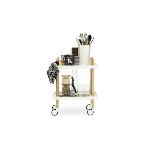 Desserte Block métal blanc / 50 x 35 cm - Normann Copenhagen - Blanc - Acier, Frêne