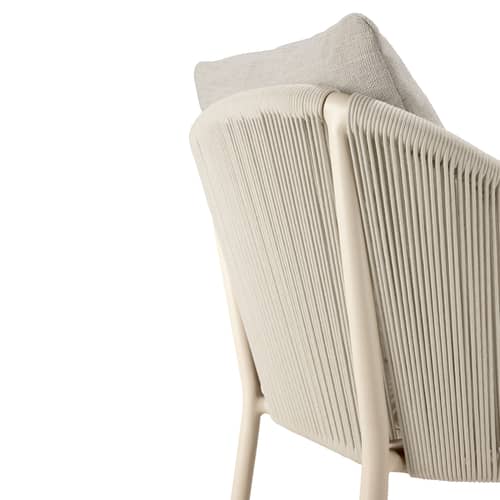 Fauteuil rembourré Capitan - Ethnicraft - Sable / Coussins Beige Oyster - Aluminium thermolaqué, Corde, Tissu polypropylène