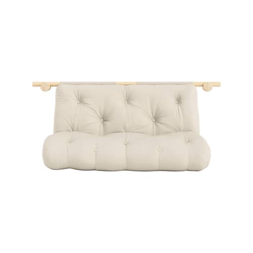Canapé convertible Hooked / L 135 cm - Modulable 3 positions - KARUP DESIGN - Beige 747 / Pin - Fibres recyclées mélangées, Mousse, Pin massif certifié FSC