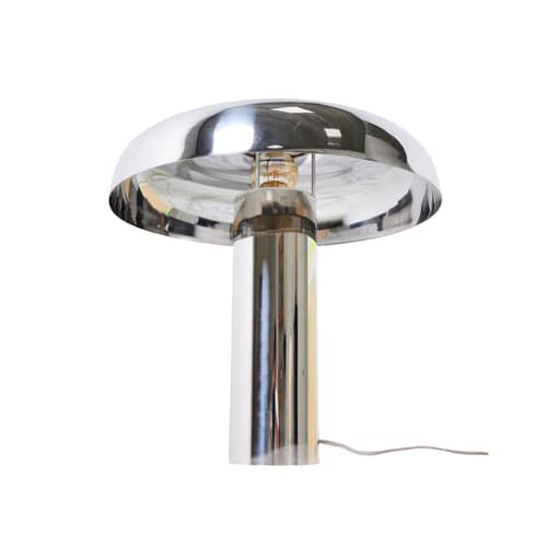 Lampada da tavolo Mushroom metallo argento / Ø 39 x H 38 cm - HK LIVING - Cromo - Acciaio cromato