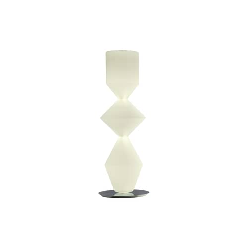 Lampe de table Costantina Opal verre blanc / LED - Medium H 77 cm - Mogg - H 77 cm - Métal chromé, Verre soufflé opalin