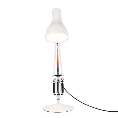 Lampe de table Type 75 métal blanc / By Paul Smith - Edition n°6 / Réédition 1930\' - Anglepoise - Blanc / Bande multicolore - Aluminium