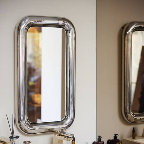 Grand Miroir à Tain Argenté - Dimensions 118 X 75 Cm, Occasion, Forme Rectangle