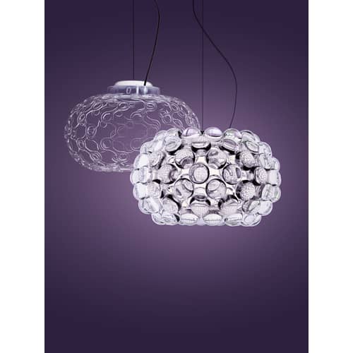 Caboche Plus Pendant plastic material transparent Small / LED - Ø 31 cm - Foscarini - Transparent - PMMA