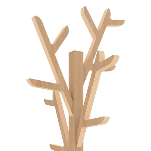 Portemanteau sur pied Ambroise bois naturel / H 180 cm - Hartô - Chêne naturel - Chêne massif, Multiplis plaqué chêne