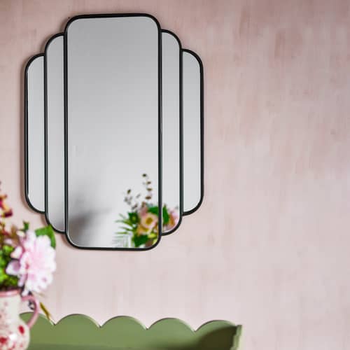 Specchio murale Mas metallo nero / L 63 x H 80 cm - Bloomingville - Nero - Ferro, Vetro
