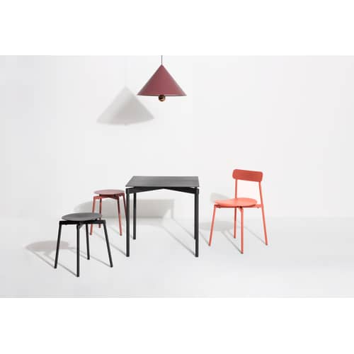 Fromme Square table metal black / Aluminium - 70 x 70 cm - Petite Friture - Black - Aluminium