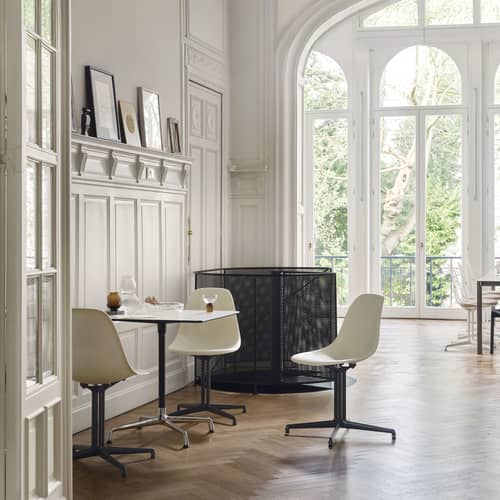 Stuhl RE DSL - Eames Plastic Side Chair plastikmaterial gelb / (1950) - Fuß La Fonda / Recycelt - Vitra - Zitrone / Polierter Fuß - Aluminium-Druckguß, Recyceltes Polypropylen (Post-Consumer)