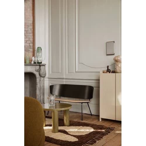 Table basse Post bois vert / Ø 65 x H 41.4 cm - MDF laqué - Ferm Living - Vert Olive - MDF laqué