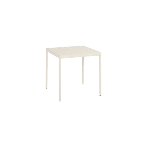 Table carrée Balcony métal beige / 75 x 76 cm - Bouroullec, 2022 - Hay - Beige craie - Acier thermolaqué
