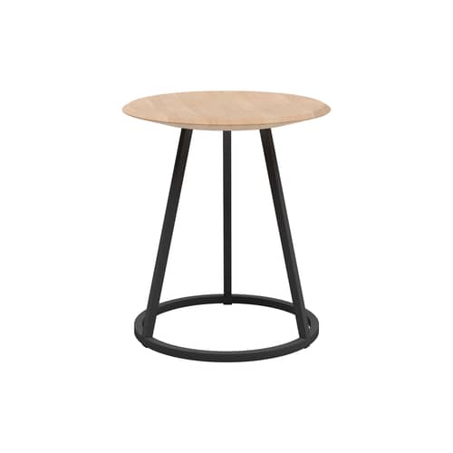 Tabouret Gustave métal gris - Hartô - Gris ardoise / Frêne naturel - Frêne massif, Métal laqué