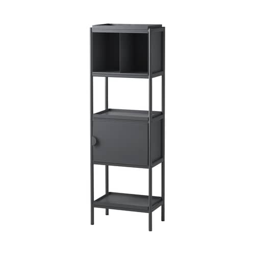 Étagère Toss Tall métal noir / L 59 x P 38 x H 182 cm - Modulable / Seconde vie - POLSPOTTEN - Noir - Métal thermolaqué