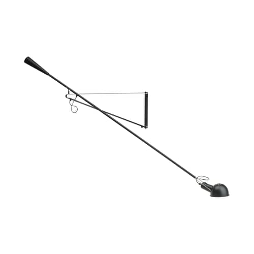 Applique avec prise 265 métal noir / L 205 cm - Modèle de 1973 - Flos - Noir - Acier, Fonte, Laiton