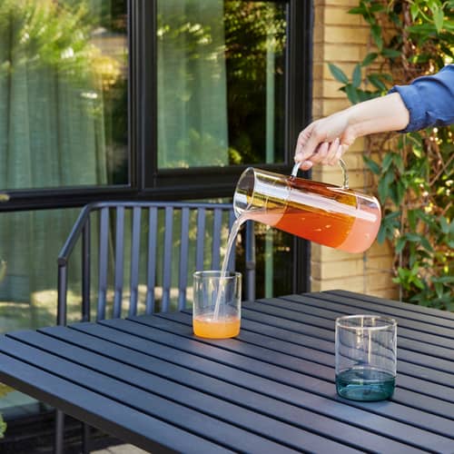 Carafe Lemonade verre orange / 1,3 L - Soufflé bouche - HÜBSCH - Ambre - Verre soufflé bouche