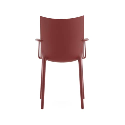 Chaise H.H.H plastique rouge / Soft touch - Recyclé - Kartell - Bordeaux mat (soft touch) - Technopolymère thermoplastique recyclé