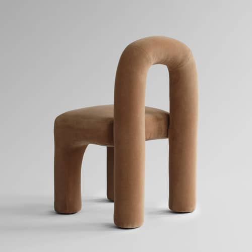 Chaise rembourrée Daiku / Velours - 101 COPENHAGEN - Désert - Bois, Mousse, Velours