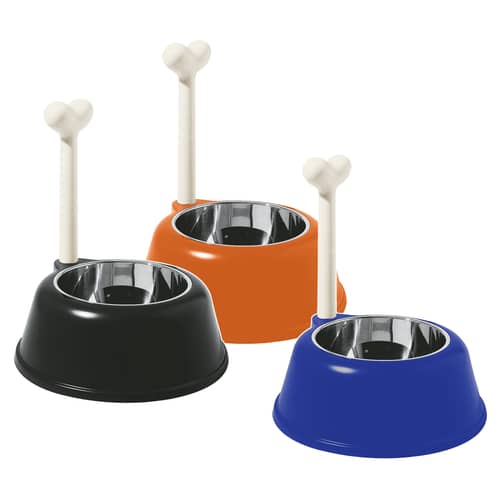 Gamelle Chien Alessi Lupita – Résine Rouge/orange Avec Bol Inox – Design Italien
