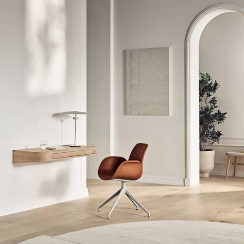 Console murale Vala / Bureau - L 110 x P 50 cm / 1 tiroir - Bolia - L 110 cm / Chêne huilé - Placage de chêne huilé