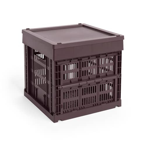 Couvercle  plastique rouge / Pour panier Colour Crate Medium Square & Cube 30 x 30 cm / Seconde vie - Hay - Bordeaux - Polypropylène recyclé