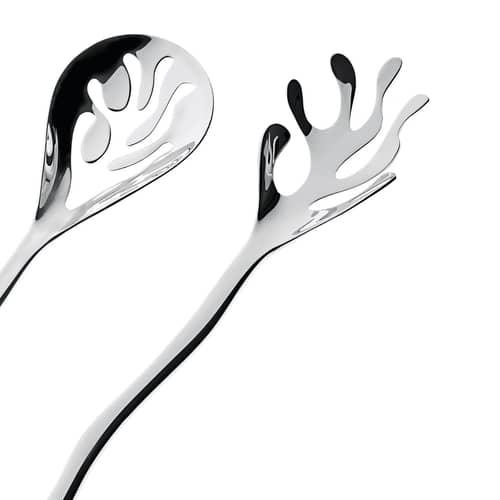 Couverts à salade Mediterraneo métal - Alessi - Acier poli - Acier inoxydable