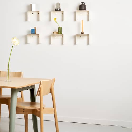 Étagère Pli Floating métal blanc / 20 x 20 cm - TIPTOE - Blanc crème - Acier thermolaqué