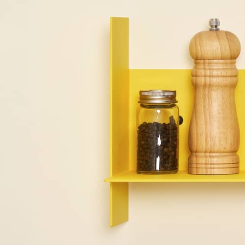 Étagère Pli métal jaune / L 20 x P 15 cm - TIPTOE - Jaune de Naples - Acier thermolaqué