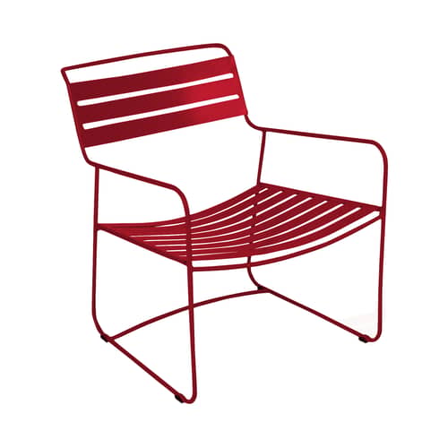 Fauteuil bas Surprising Lounger métal rouge - Fermob - Piment - Acier