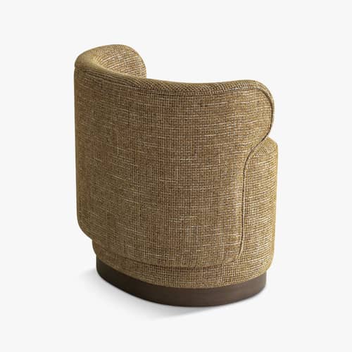 Fauteuil rembourré Giulio tissu marron - NV GALLERY - Caramel / Bois foncé - Bois certifié FSC, Mousse haute densité, Tissu Tweed