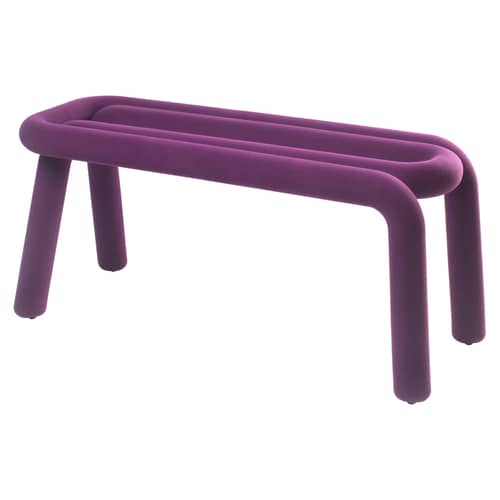Gepolsterte Bank Bold textil violett / Stoff – L 100 cm - Moustache - Violett - Gewebe, Schaumstoff, Stahl