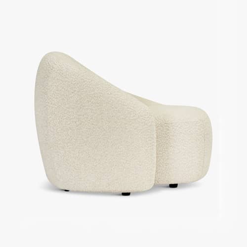 Gepolsterter Sessel Neo textil weiß - NV GALLERY - Weißer Hafer (gekräuselt) - FSC-zertifiziertes Holz, High Density-Schaum, Schlingenpol