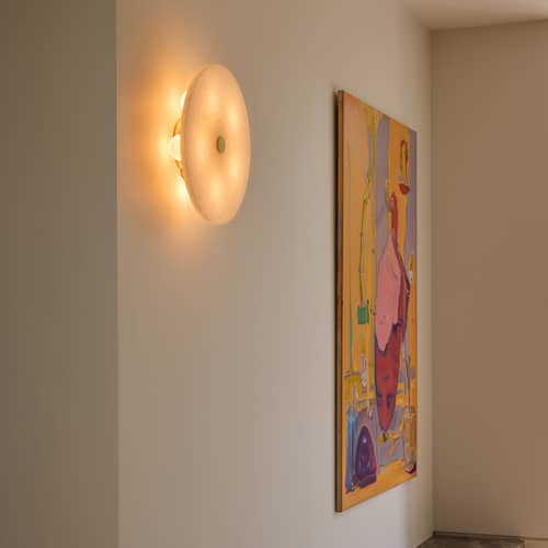 Applique Magma vetro bianco / Plafoniera - Riciclata / Ø 42,5 cm - TALA - Bianco / Ottone - Ottone lucido, Vetro riciclato
