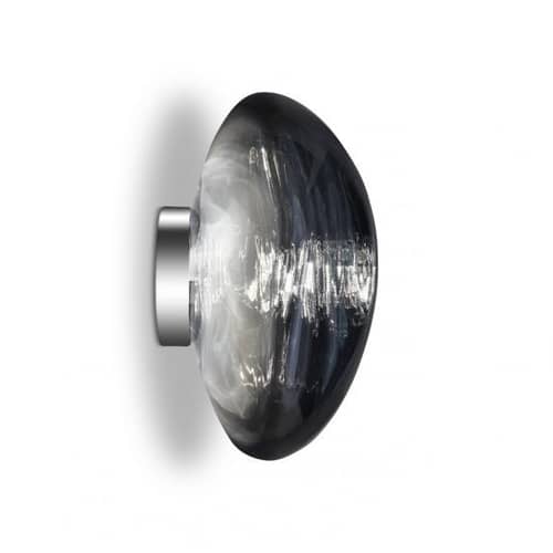 Lampada da parete Melt Surface materiale plastico grigio argento metallo / LED - Ø 50 cm / Cambiamento di colore - Tom Dixon - Cromata - policarbonato