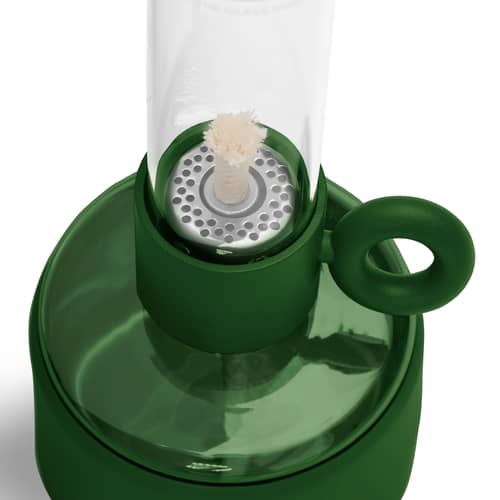 Lampe à huile Flamtastique XS vert / H 22,5 cm - Indoor - Fatboy - Vert profond - Aluminium, Silicone, Verre