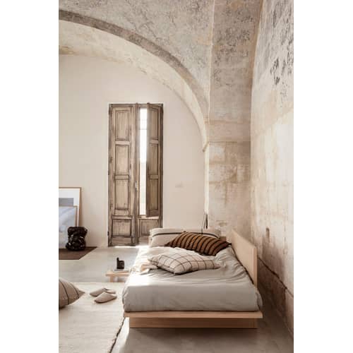 Lit 1 place Kona bois naturel / 90 x 200 cm - Ferm Living - Chêne clair - Placage de chêne laqué