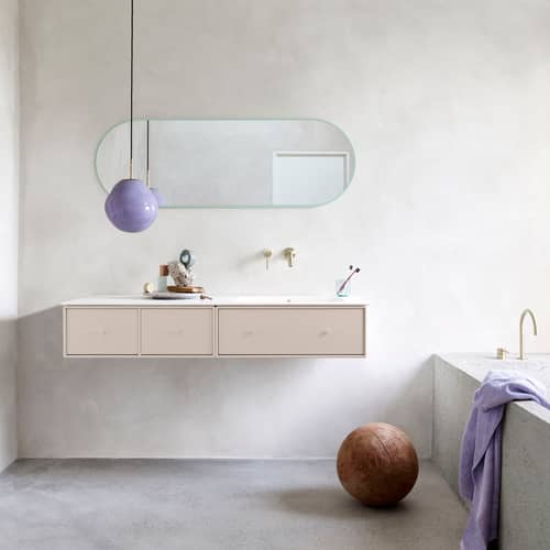 Miroir mural Colour Frame - Figure bois noir / 46,8 x 138 cm - MONTANA - Noir 05 -  Verre miroir, MDF laqué