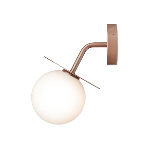 Outdoor-Wandleuchte Liila OUTDOOR metall braun - NUURA - Dunkel Bronze / Opalinweiß - mundgeblasenes Glas, Thermolackiertes Aluminium