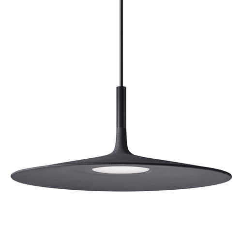 Aplomb Large Pendant stone grey black / LED - Concrete - Ø 45 x H 20 cm - Foscarini - Anthracite - Concrete, Lacquered polycarbonate