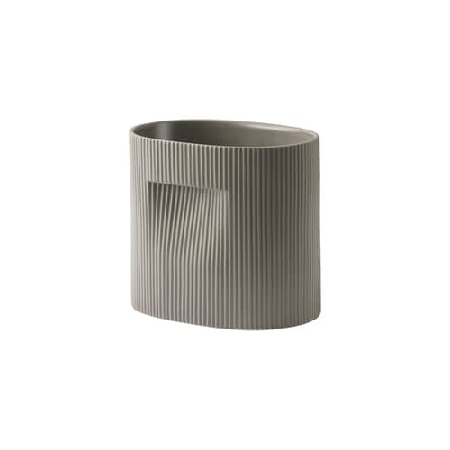 Pot de fleurs Ridge céramique marron / L 26,5 x Prof. 19,2 x H 24 cm - Muuto - Taupe - Terre cuite