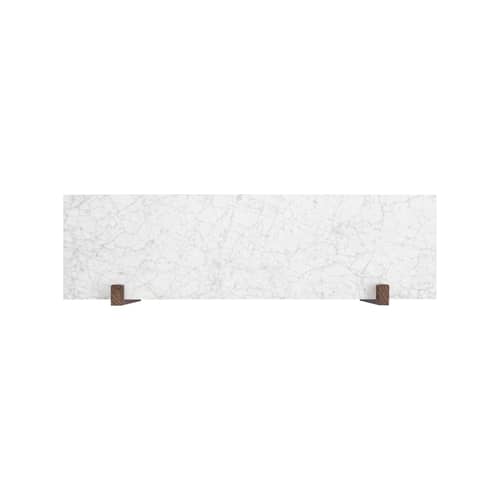 Regal Corbel marmor weiß / L 100 cm - Audo Copenhagen - Weißer Marmor - Carrara-Marmor, MDF mit dunkel gebeiztem Eichenfurnier, Stahl