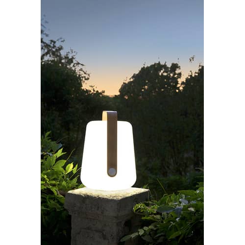 Schnurlosleuchte Balad Bamboo plastikmaterial holz natur / H 38 cm - Aufladbar über USB - Fermob - Bambus - Bambus, Polyäthylen