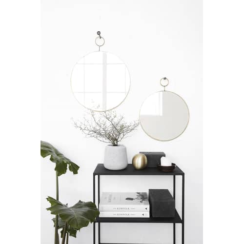 Specchio murale The loop vetro oro specchio metallo / Ottone - Ø 32 cm - House Doctor - Ottone - Ottone, Specchio