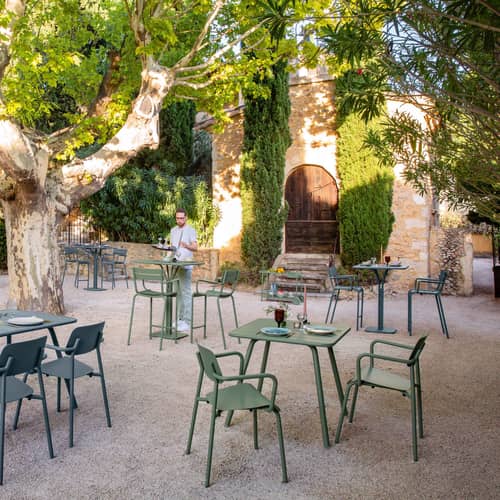 Table à manger carrée SQUARE en métal blanc - 80x80 cm