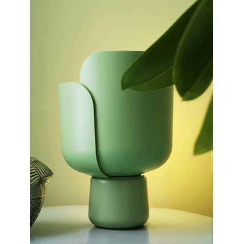 Blom Table lamp metal plastic material white H 24 cm - Fontana Arte - White - Lacquered aluminium, Polycarbonate