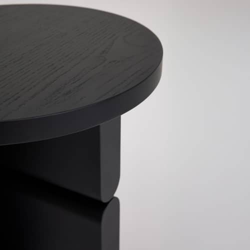 Table d\'appoint Coloured Wood Noon bois noir / Ø 38 x H 42,5 cm - NOBODINOZ - Noir - Frêne